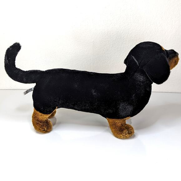 Aurora World Vintage Dachshund Realistic Large Plush Black Brown Weiner Toy 20" - Picture 3 of 8